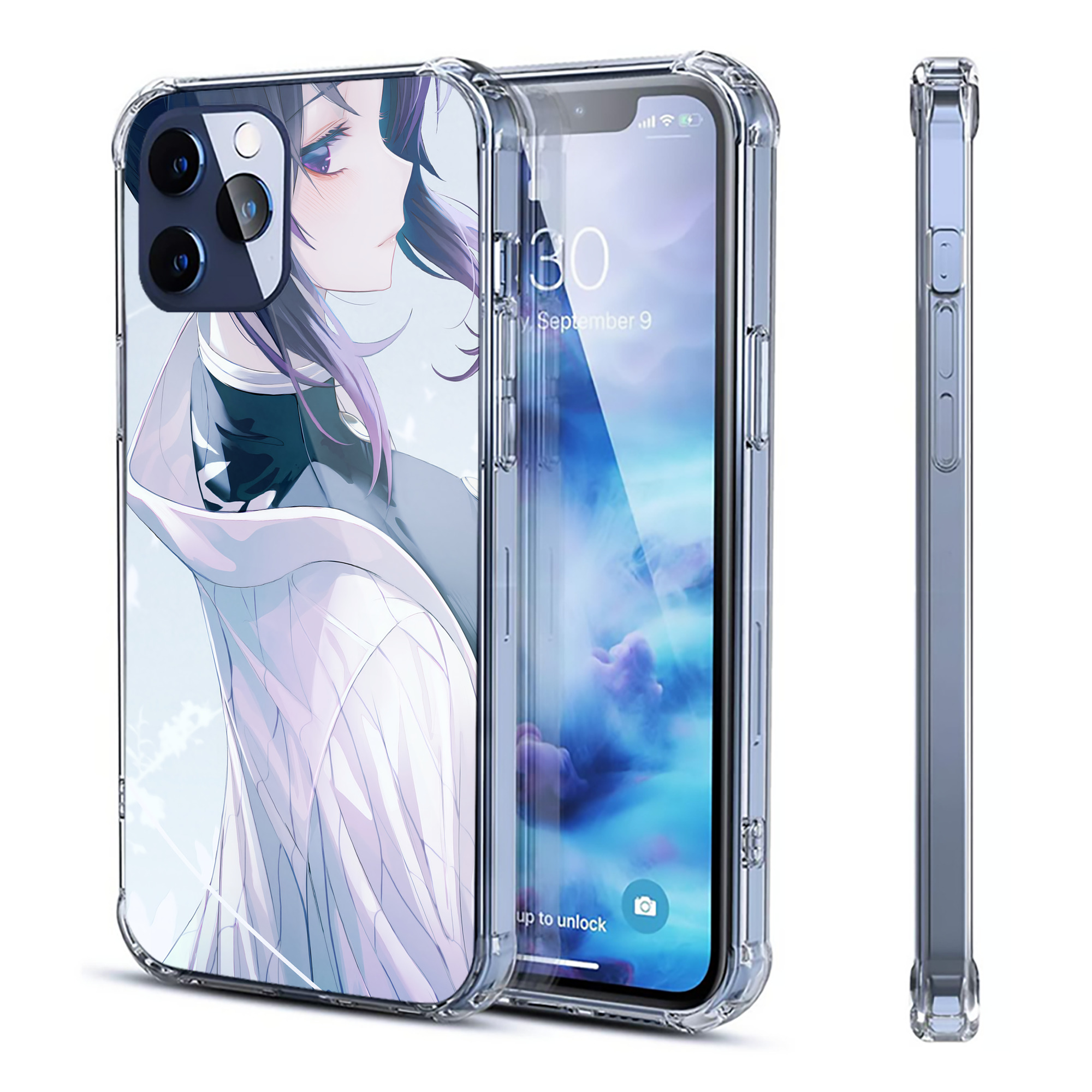 （画像用） 鬼滅の刃（きめつのやいば）蟲柱-胡蝶 しのぶ／こちょう しのぶ Kochou Shinobu 【iPhone 12シリーズ対応】透明スマホケース（クリアソフトケース）